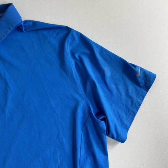 Nike‎ Tiger Woods Collection Blue Performance Tech Golf Polo Shirt Mens Size XXL - Picture 4 of 8